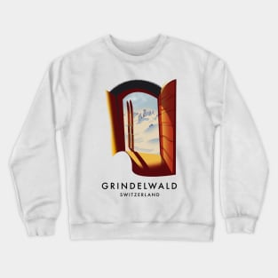 Grindelwald Switzerland ski poster. Crewneck Sweatshirt